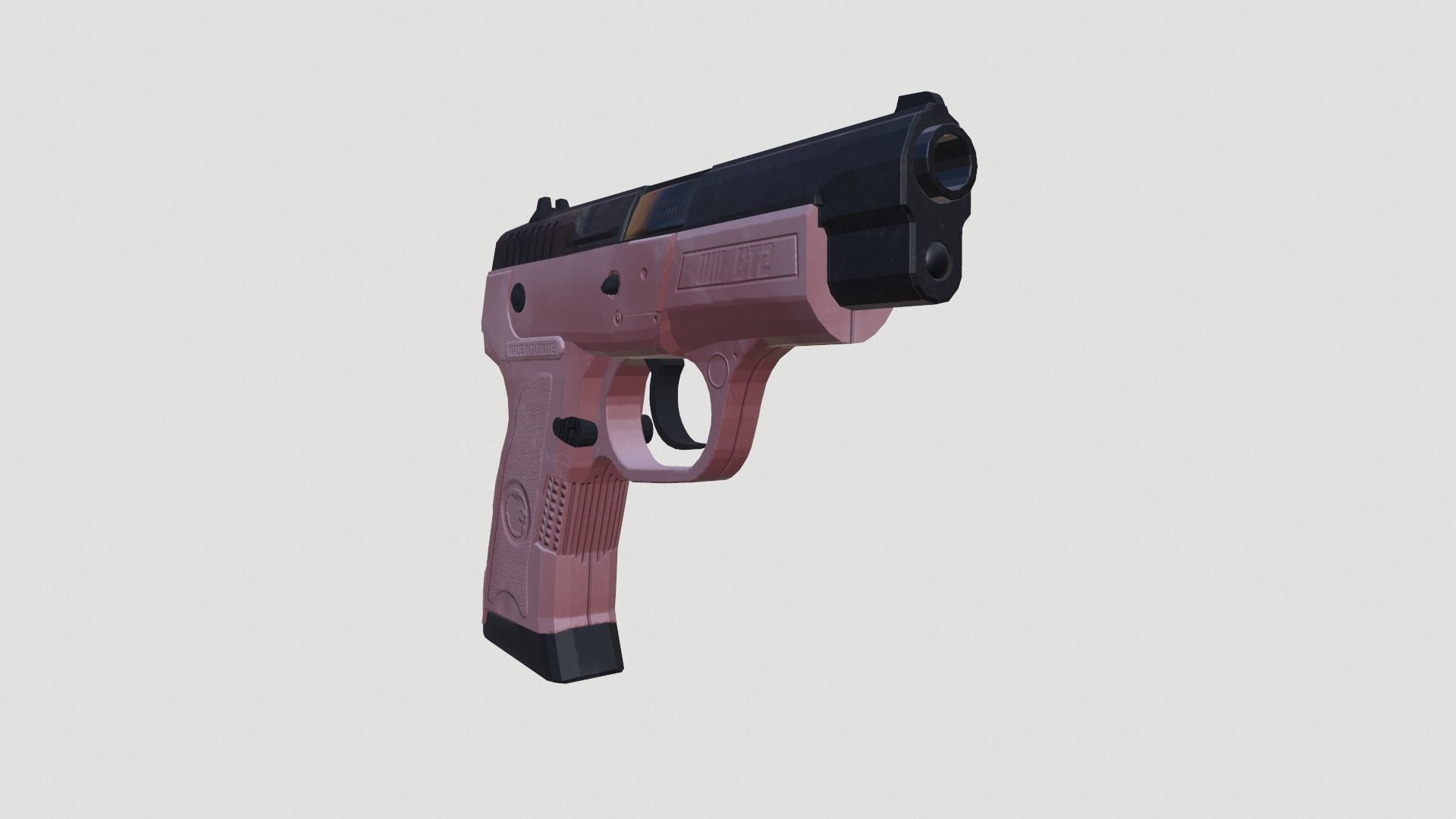 Low Poly Pistol BT 02  4 Colour Modern Weapons Low-poly 3D model_8