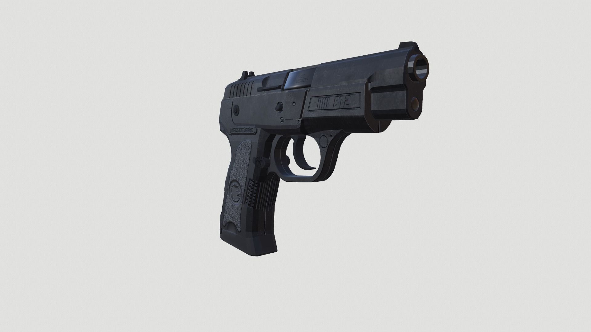 Low Poly Pistol BT 02  4 Colour Modern Weapons Low-poly 3D model_12