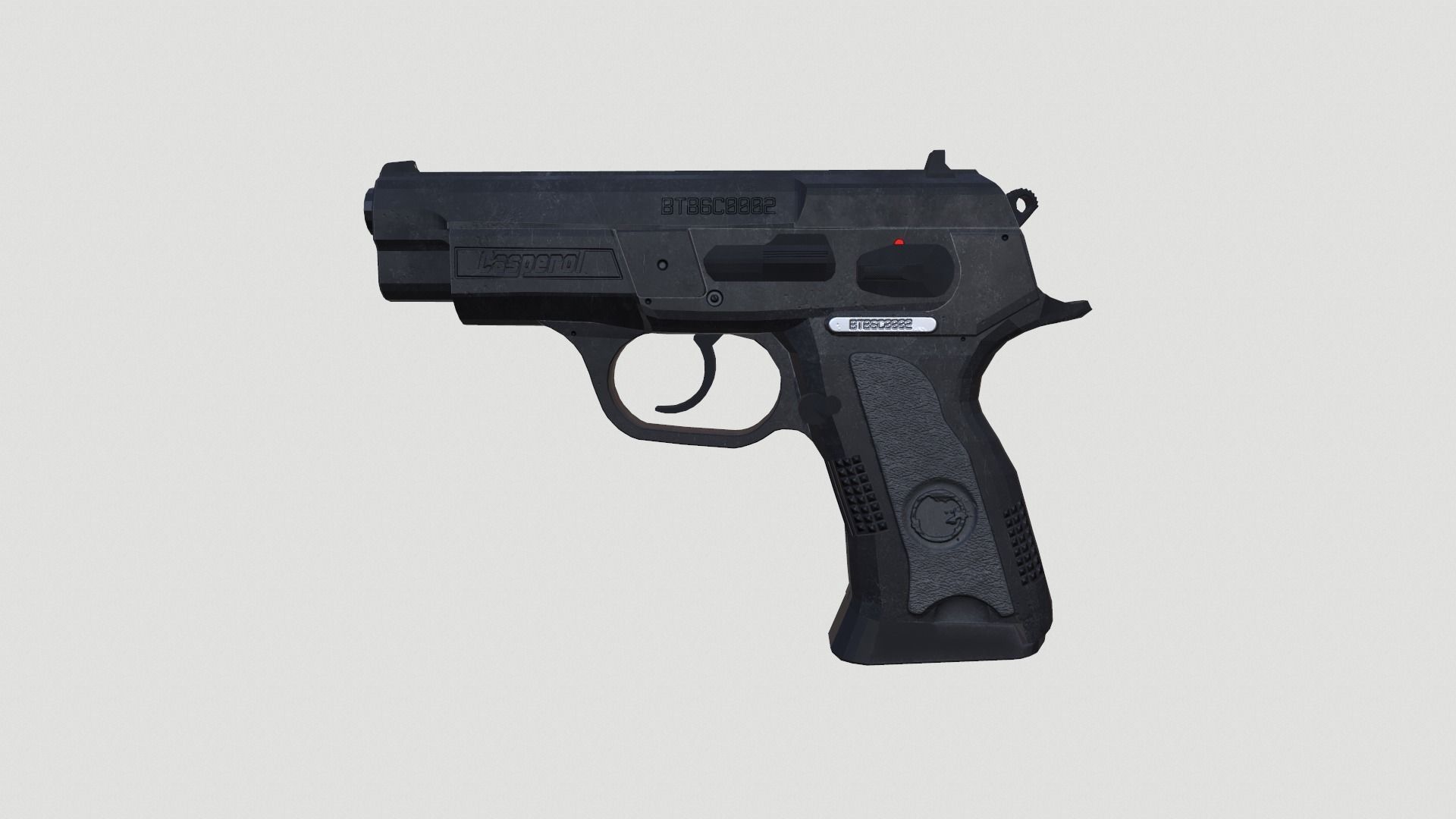 Low Poly Pistol BT 02  4 Colour Modern Weapons Low-poly 3D model_11