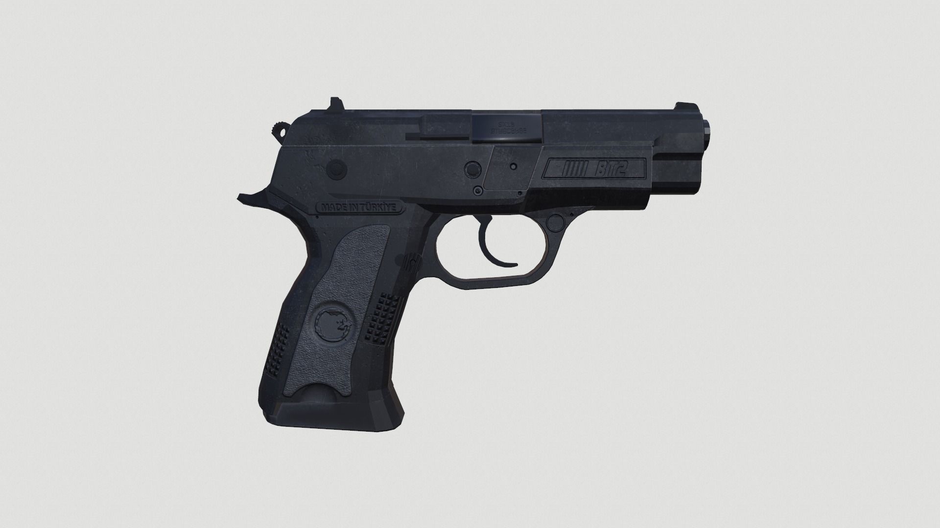 Low Poly Pistol BT 02  4 Colour Modern Weapons Low-poly 3D model_10