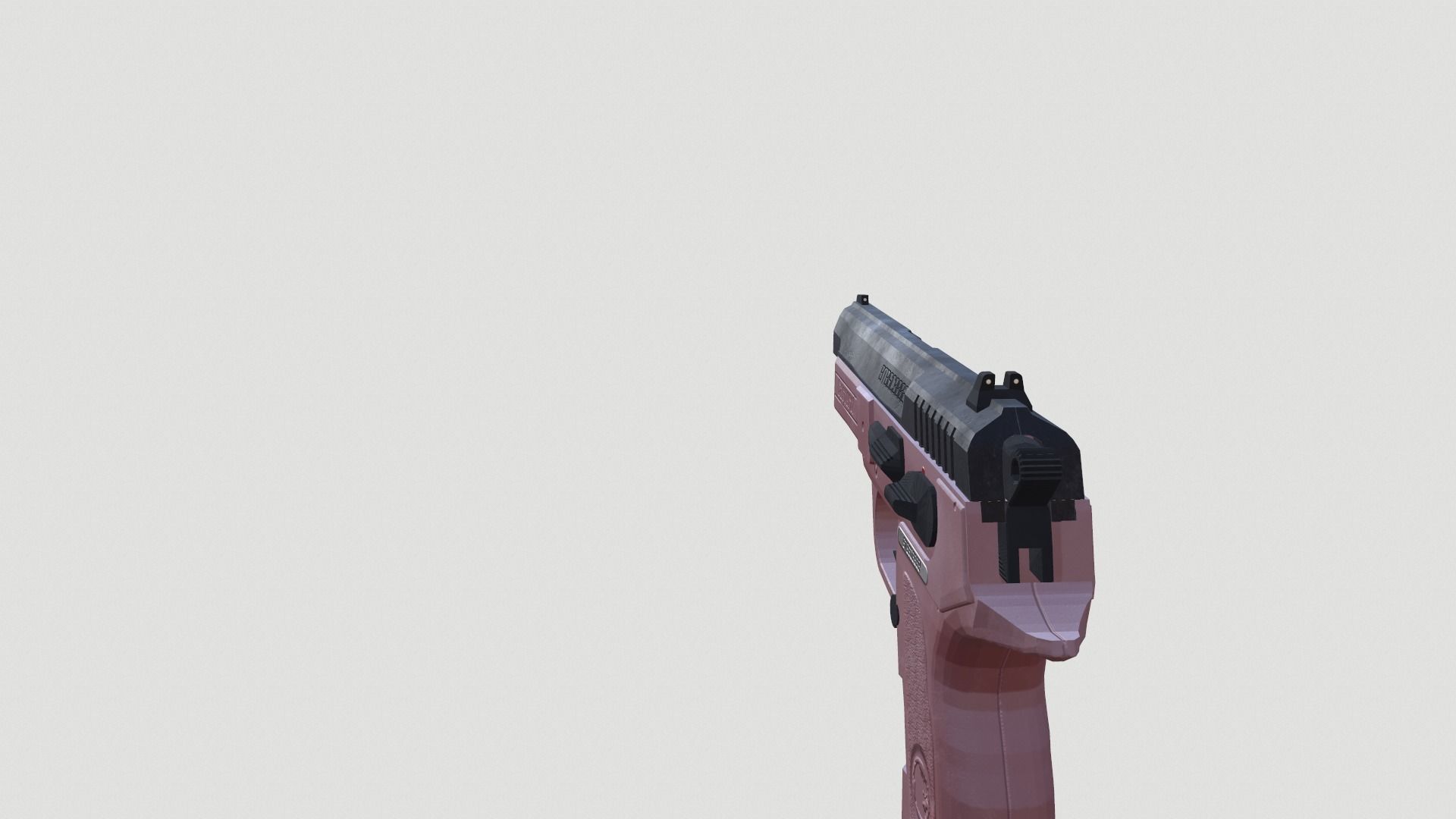 Low Poly Pistol BT 02  4 Colour Modern Weapons Low-poly 3D model_9