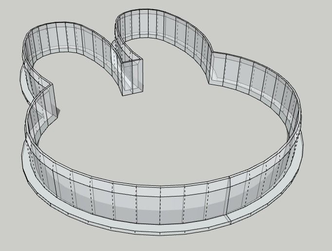 Rabbit Cookie Cutter 3D print model_3
