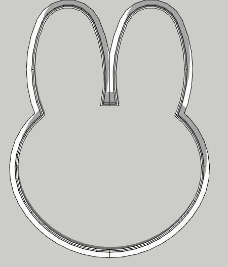 Rabbit Cookie Cutter 3D print model_2