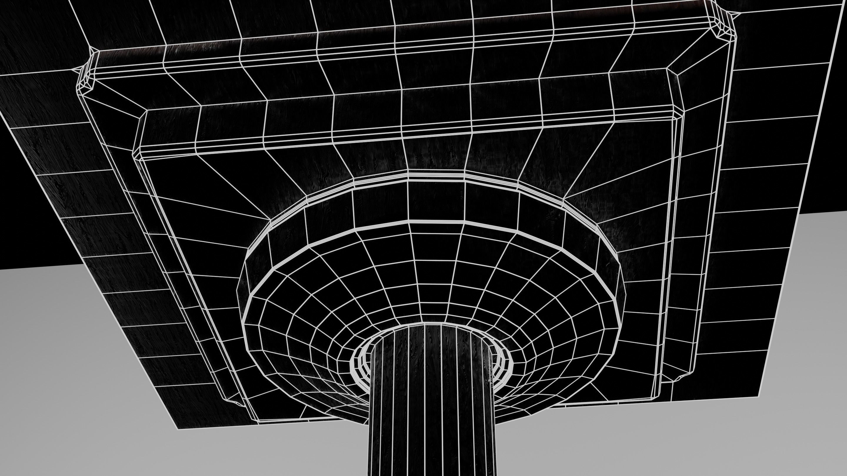 Classic set for chess - table and pieces Low-poly 3D model_14