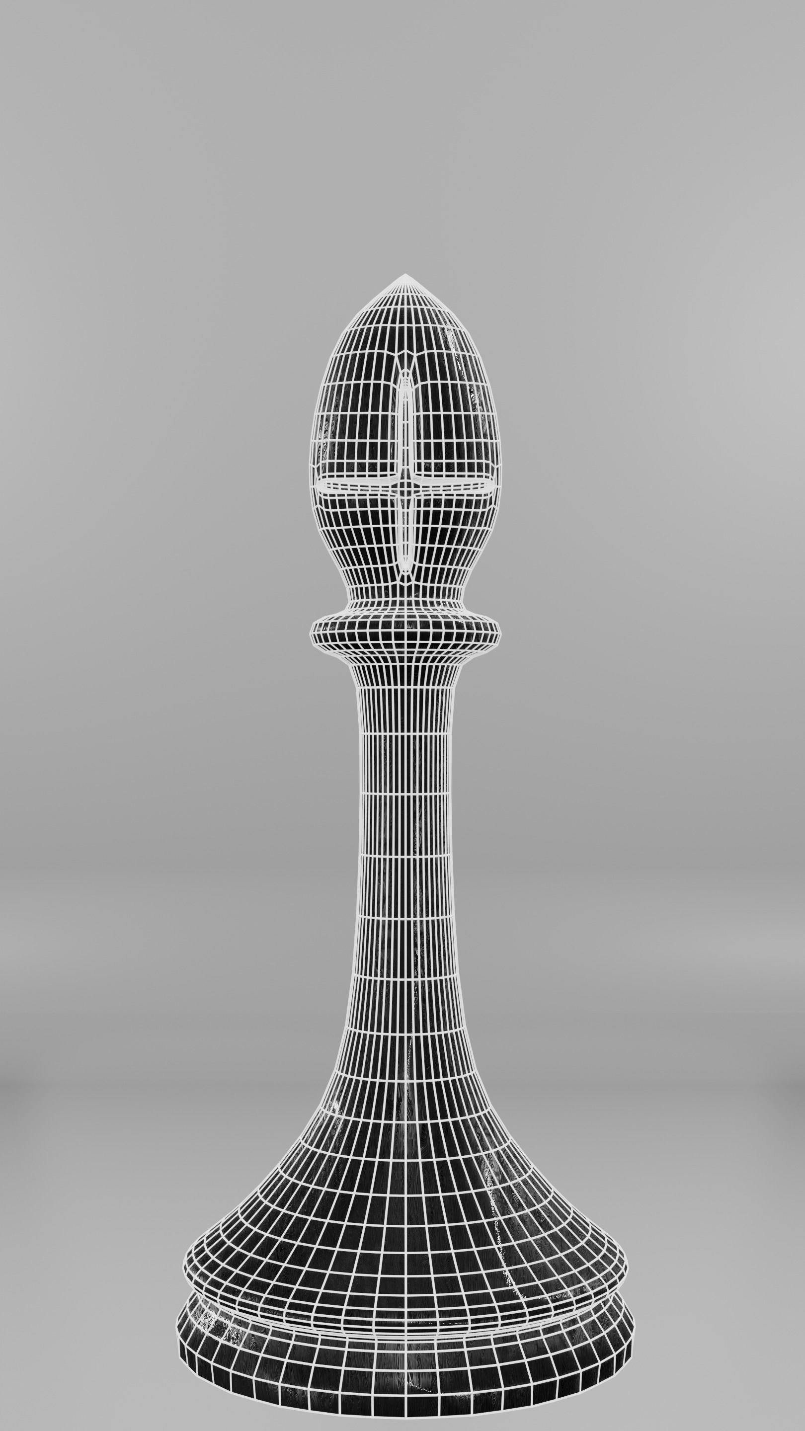 Classic set for chess - table and pieces Low-poly 3D model_22