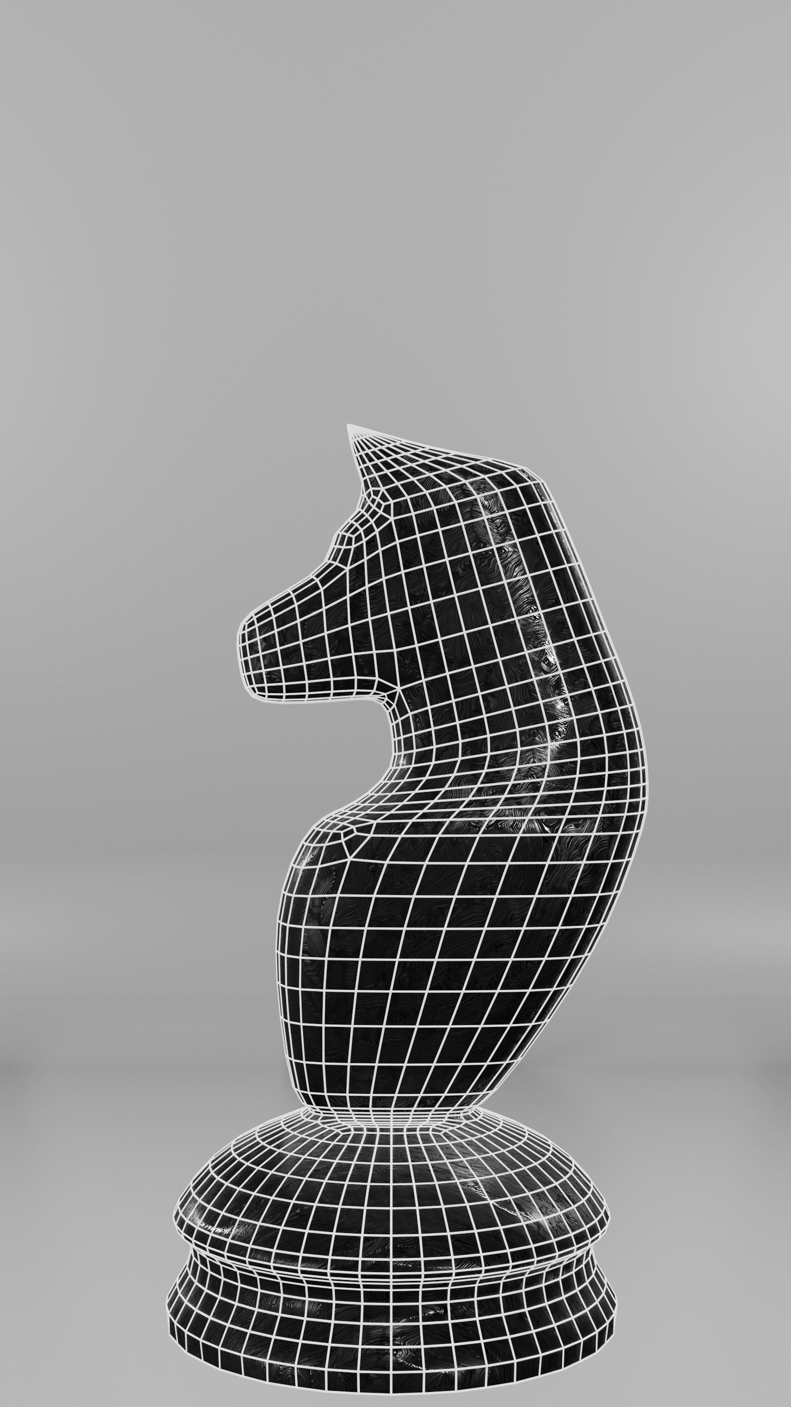 Classic set for chess - table and pieces Low-poly 3D model_21