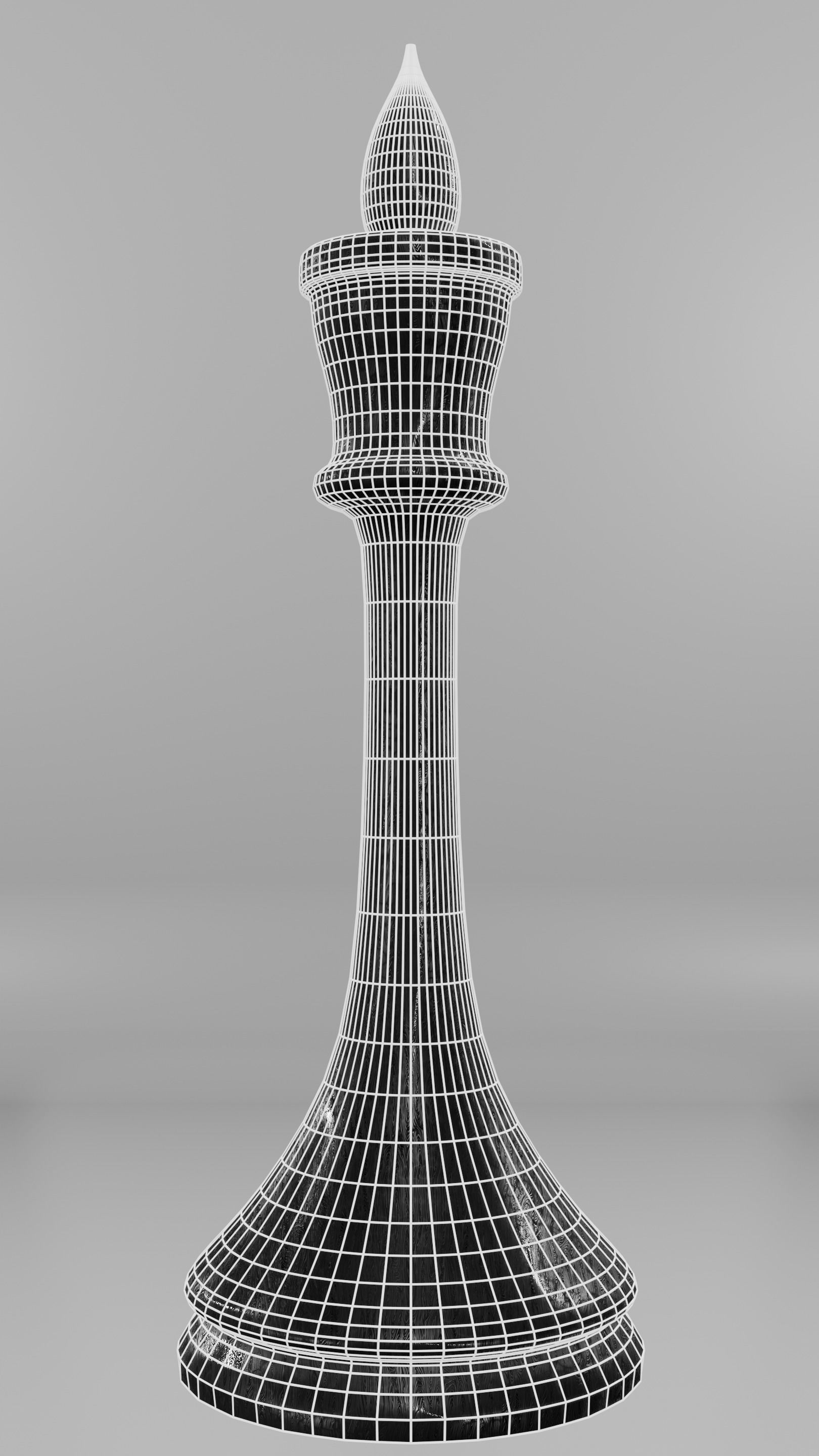 Classic set for chess - table and pieces Low-poly 3D model_23