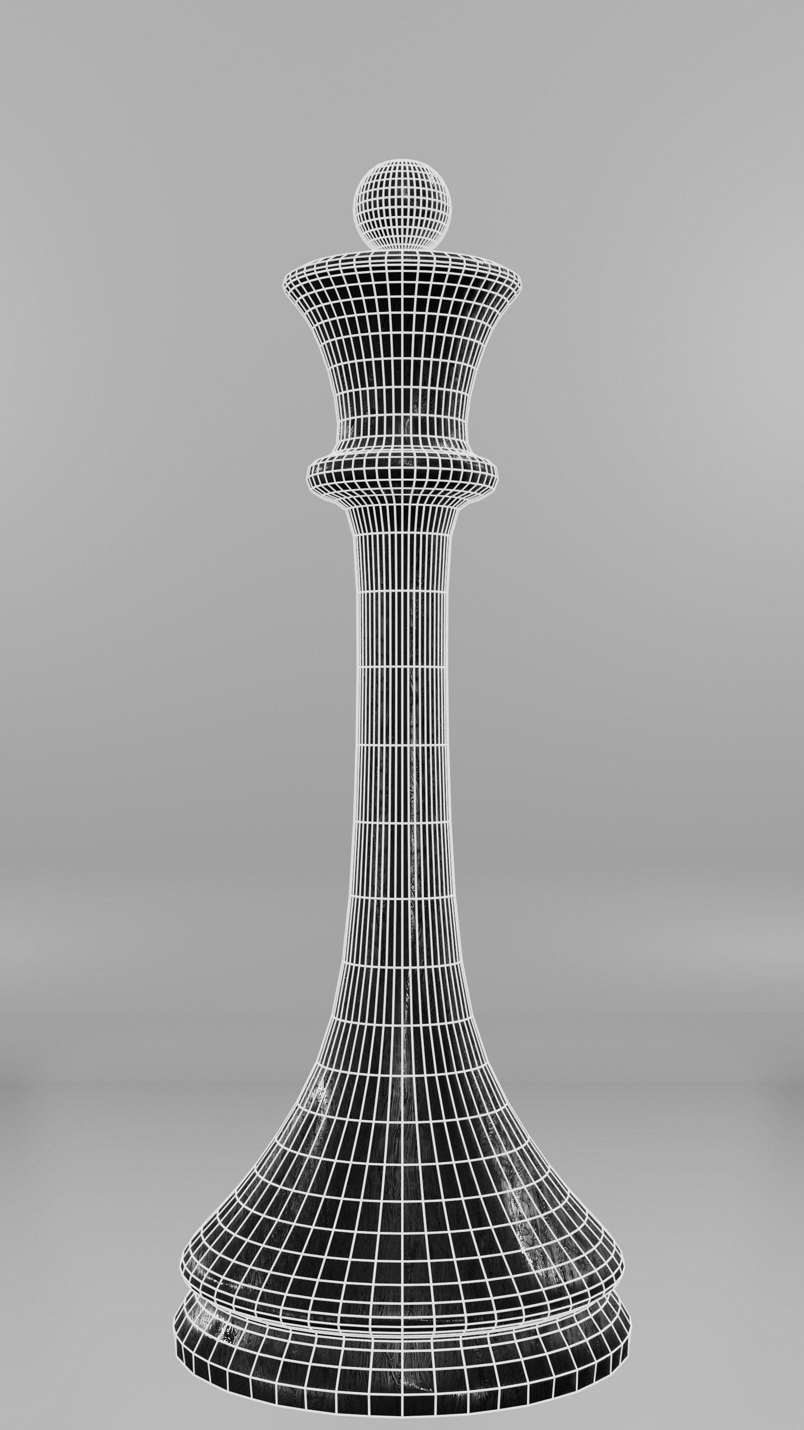 Classic set for chess - table and pieces Low-poly 3D model_24