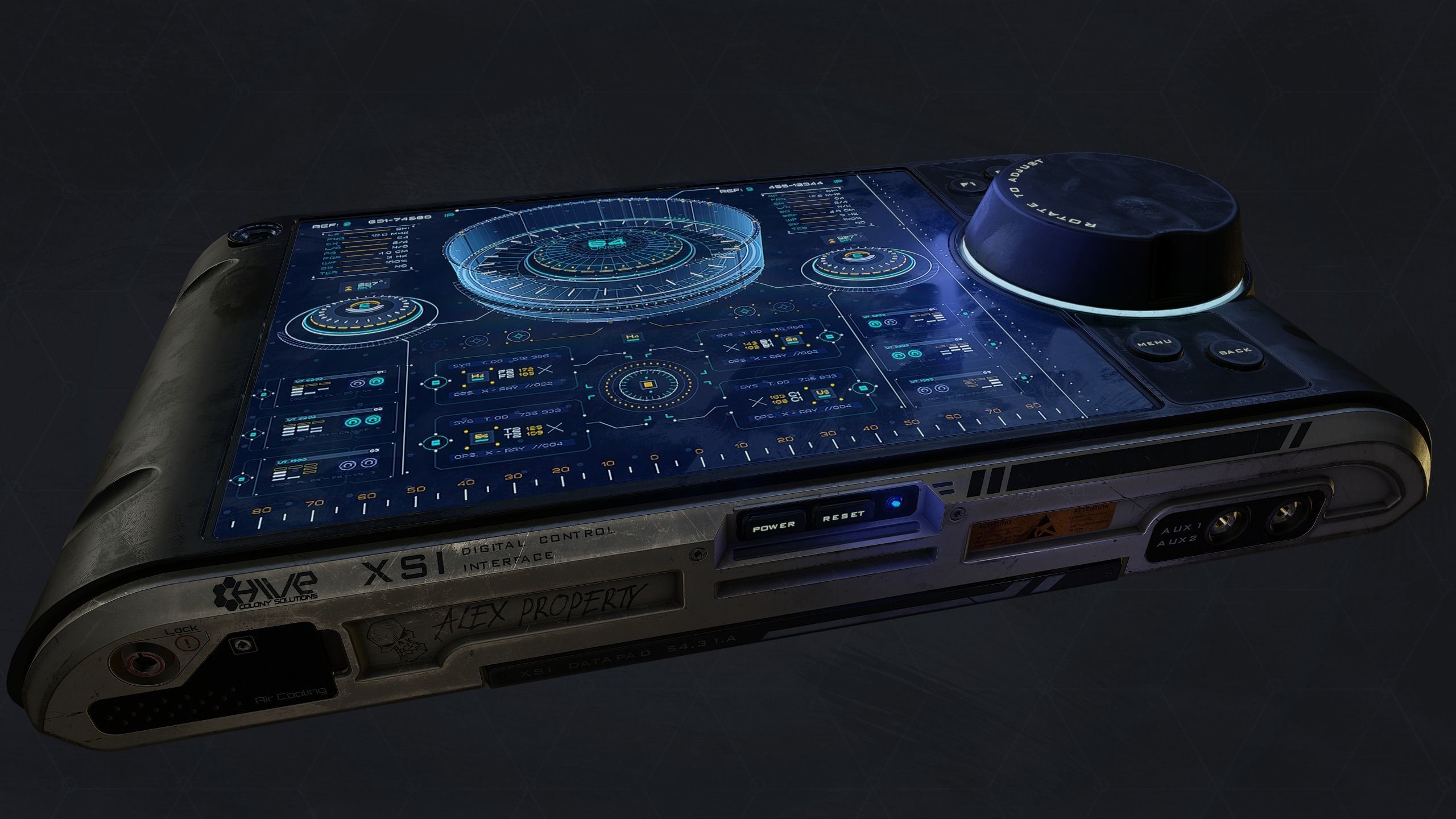 Sci-fi Control Screen Low-poly 3D model_7