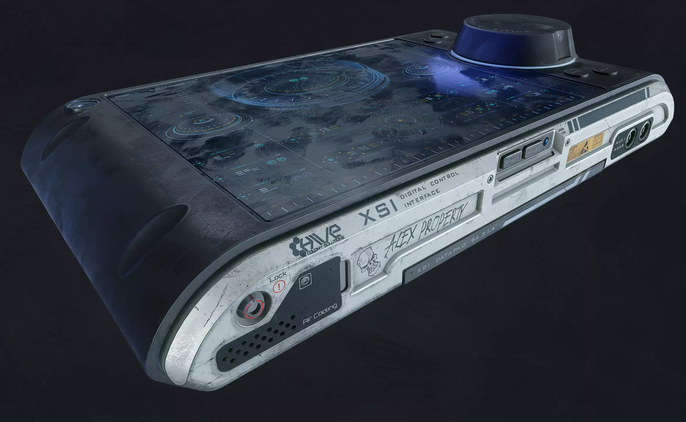 Sci-fi Control Screen Low-poly 3D model_0