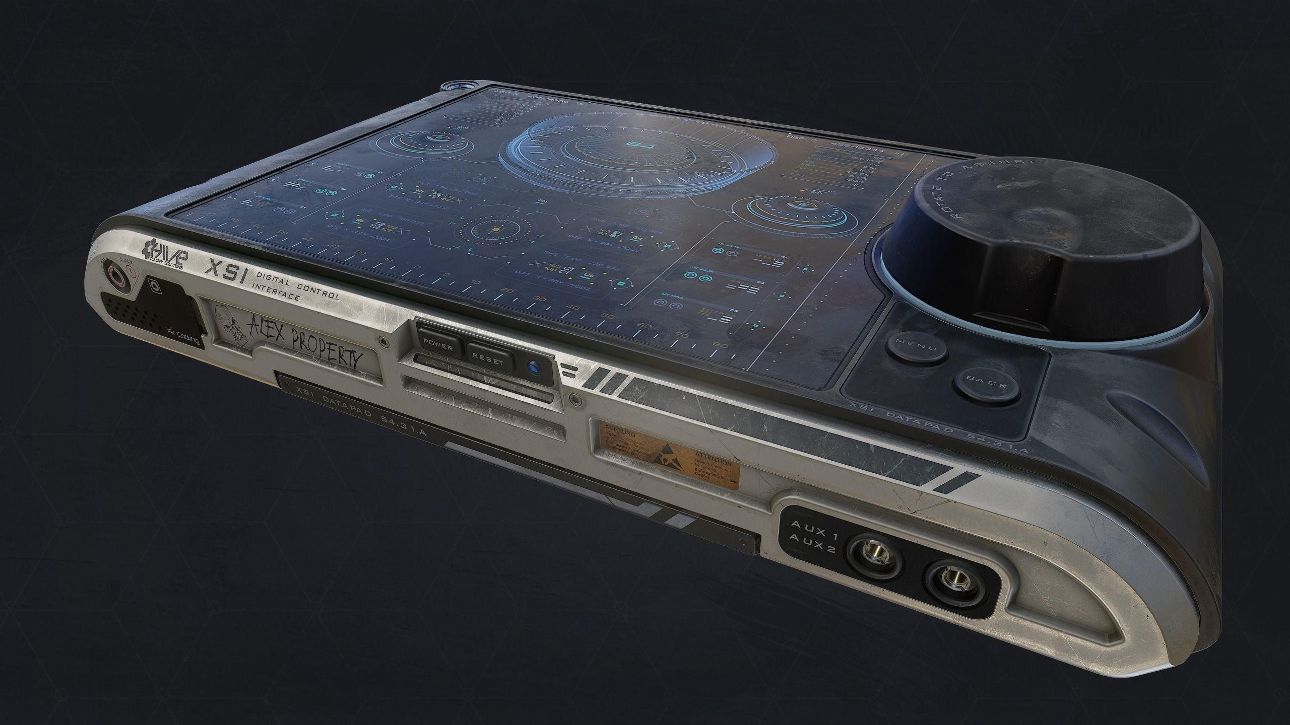 Sci-fi Control Screen Low-poly 3D model_2