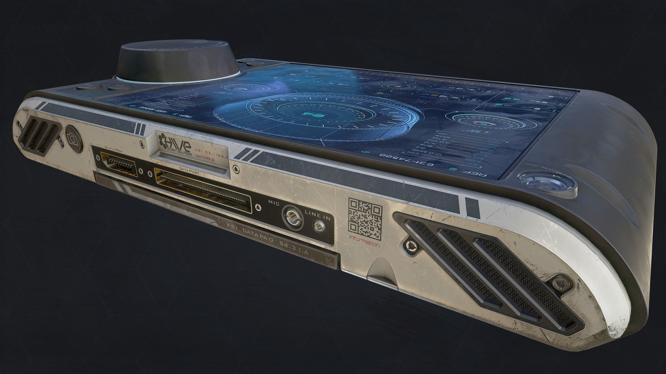 Sci-fi Control Screen Low-poly 3D model_4