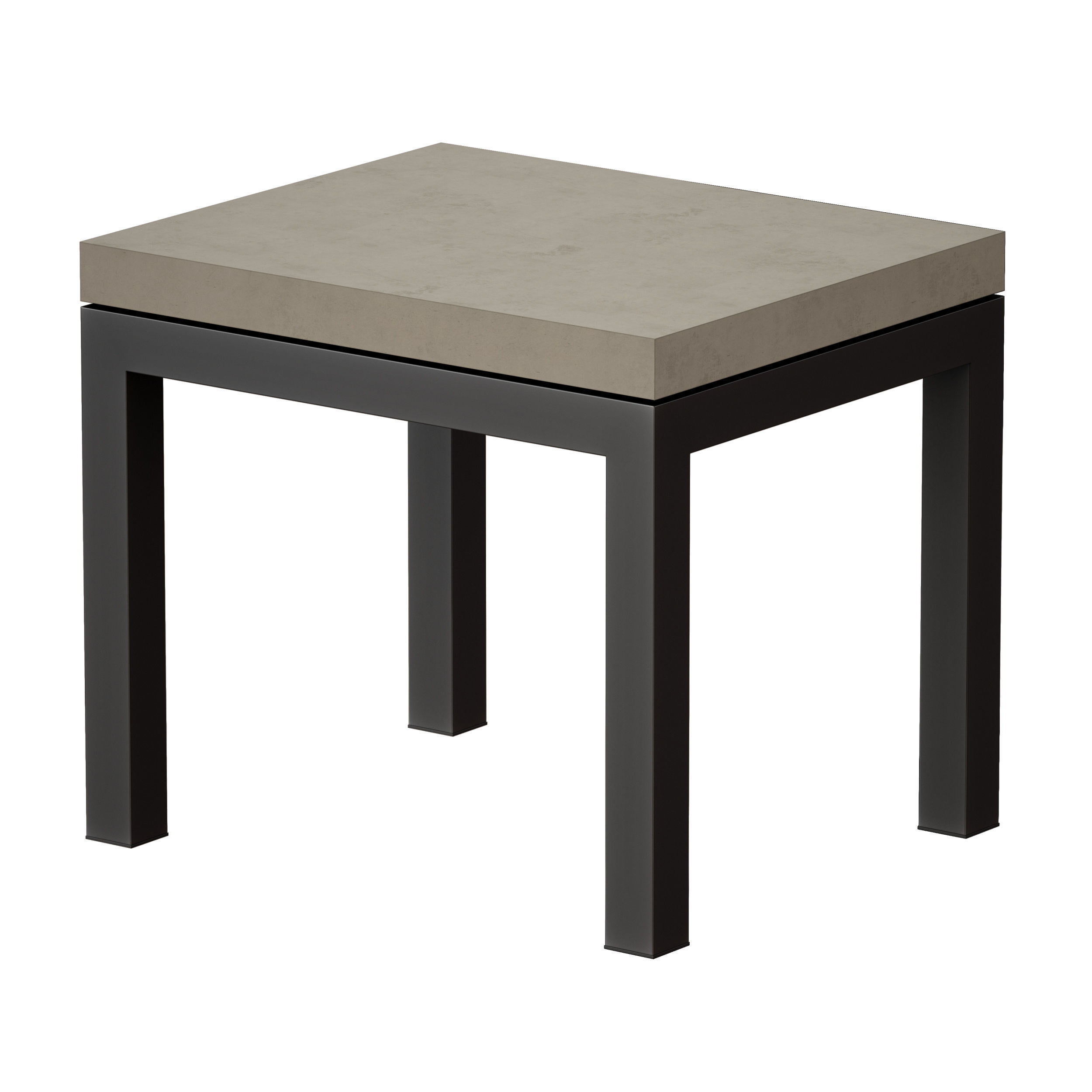 Parsons Concrete Top Dark Steel Base End Table Crate and Barrel 3D model_3