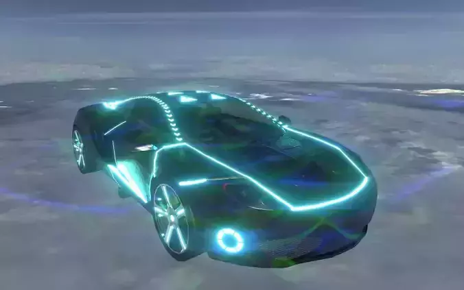 ferrari low poly futuristic car