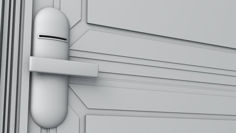 Hotel Room Door with Numbers Low-poly 3D model_7