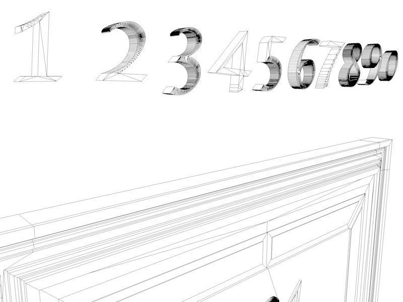 Hotel Room Door with Numbers Low-poly 3D model_11