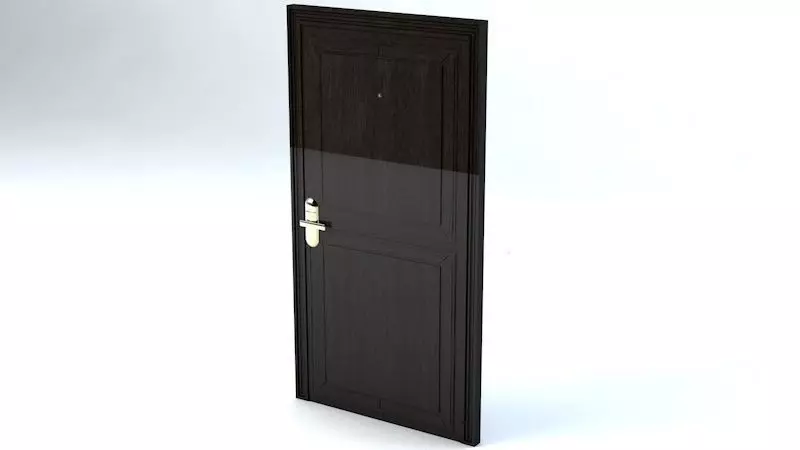 Hotel Room Door with Numbers Low-poly 3D model_0