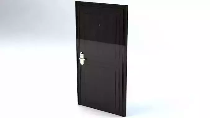 Hotel Room Door with Numbers Low-poly 3D model