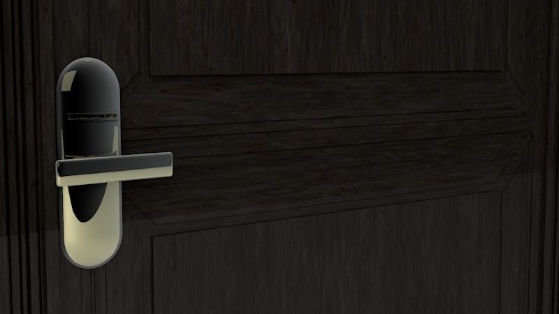 Hotel Room Door with Numbers Low-poly 3D model_4