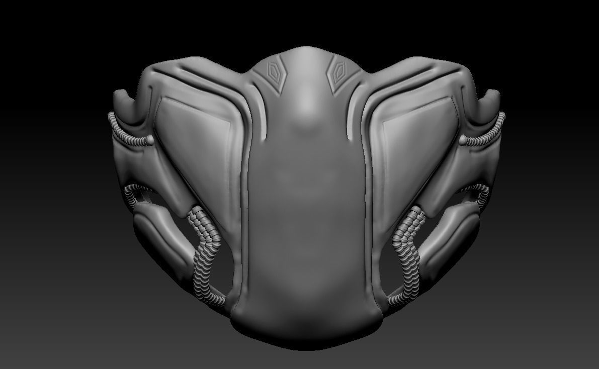 Black Panther Half Mask 3D print model_7