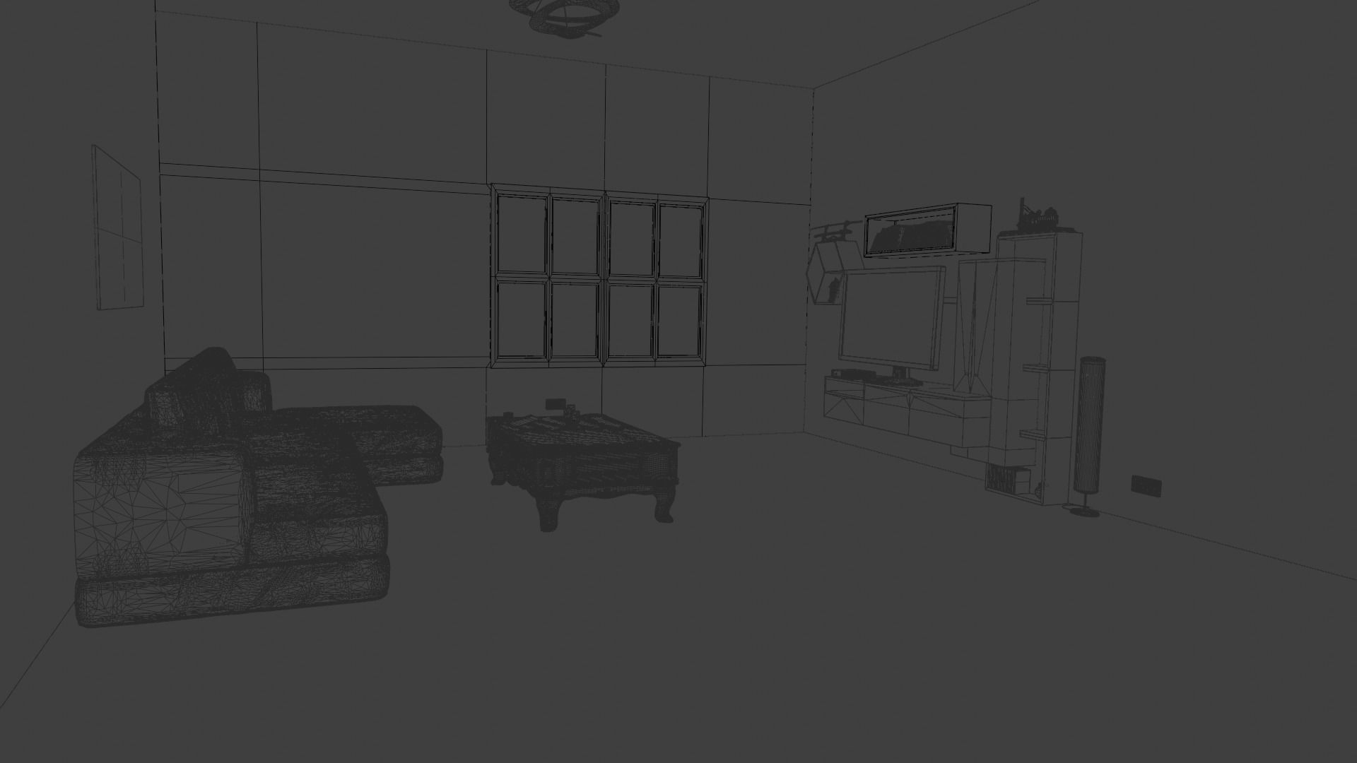 Room 3d wooden shelf with bottle 3D model_7