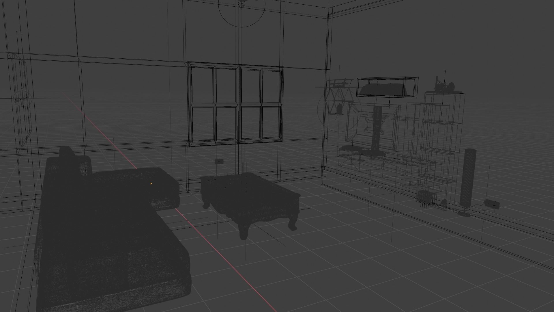 Room 3d wooden shelf with bottle 3D model_8