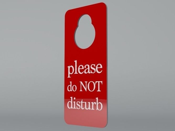Hotel Room Door Handle Latch Sign Low-poly 3D model