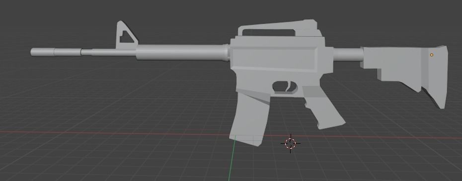 Poly Assault Rifle  Low-poly 3D model_1