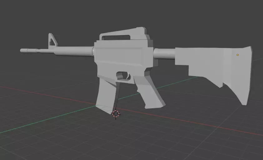 Poly Assault Rifle  Low-poly 3D model_0
