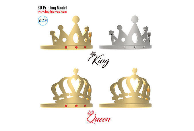 King - Queen Ring 3D print model