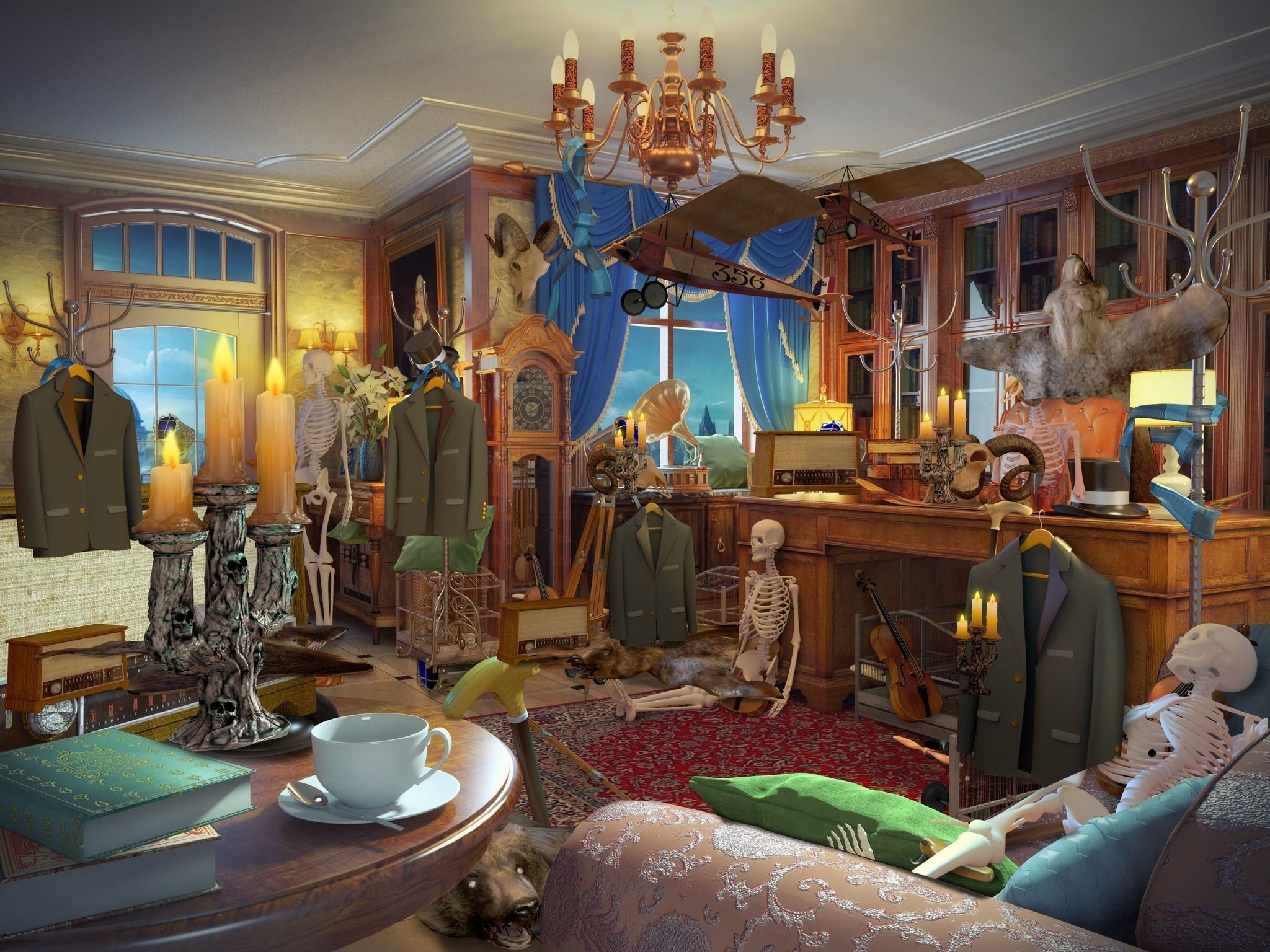 Cabinet Hidden Object Game Location 3D model_2