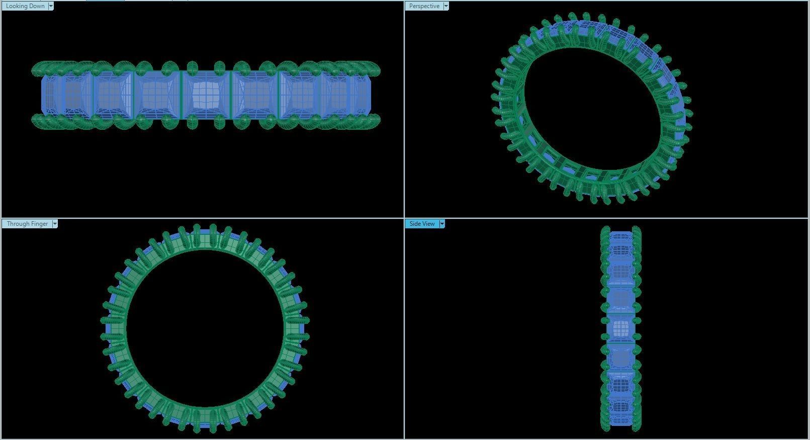 3 mm Princess cut Gems Ring size 17 mm 3D print model_1