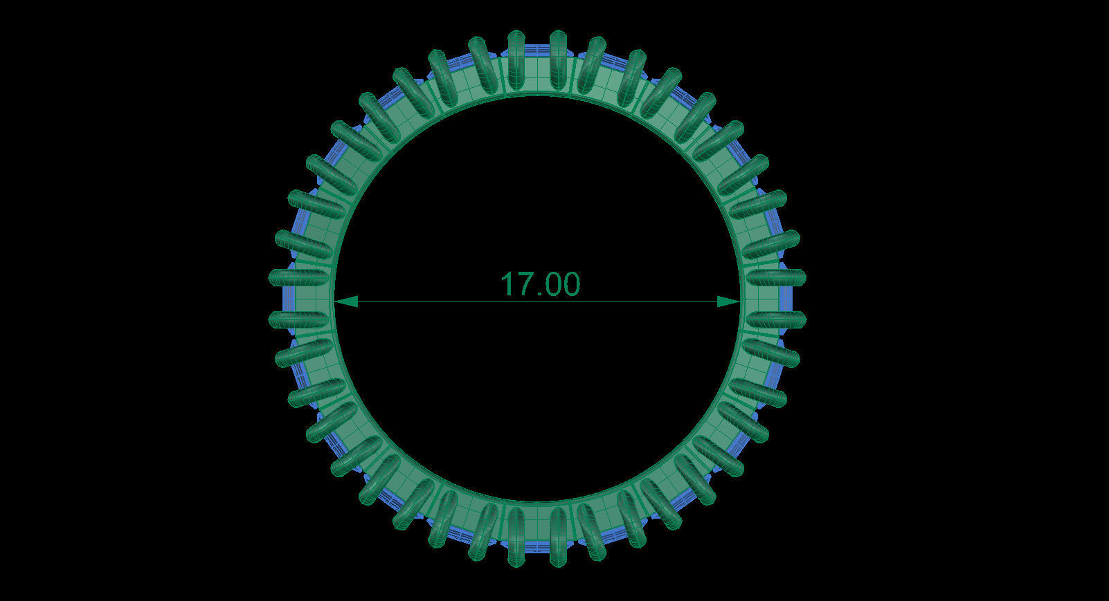 3 mm Princess cut Gems Ring size 17 mm 3D print model_13