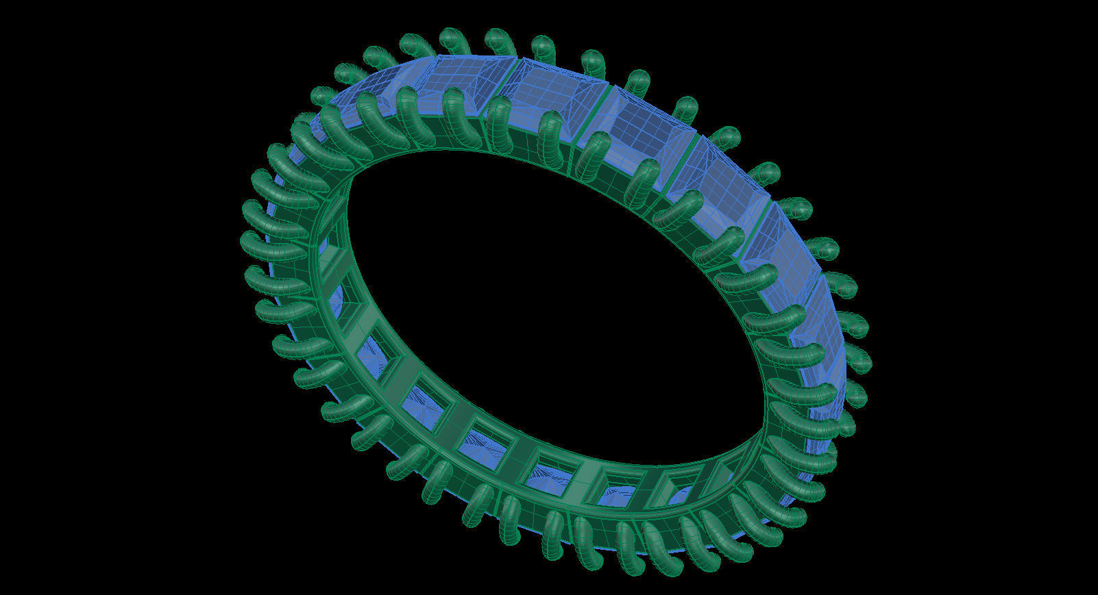 3 mm Princess cut Gems Ring size 17 mm 3D print model_9