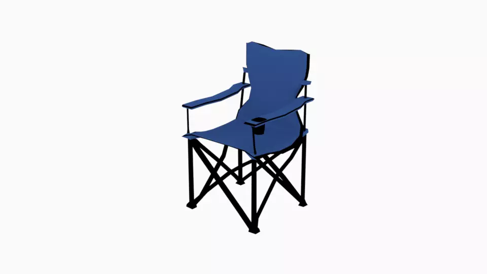 Outdoor chair Low-poly 3D model