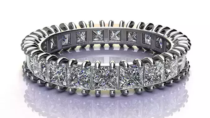 3 mm Princess cut Gems Ring size 18 mm