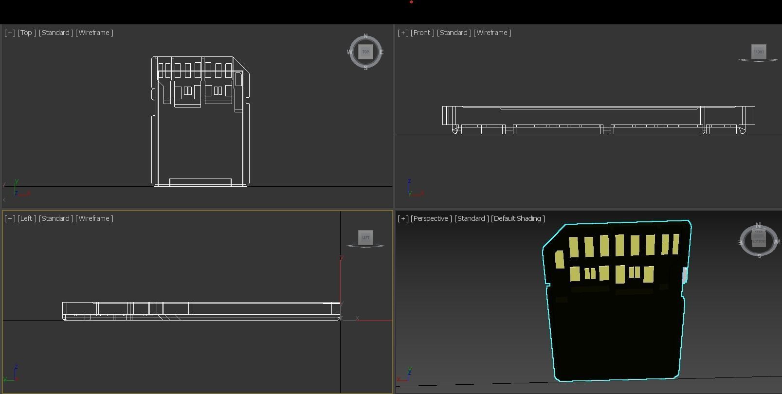 UHS-II SD Card Real Scale uhs2 uhs-2 3D model_2