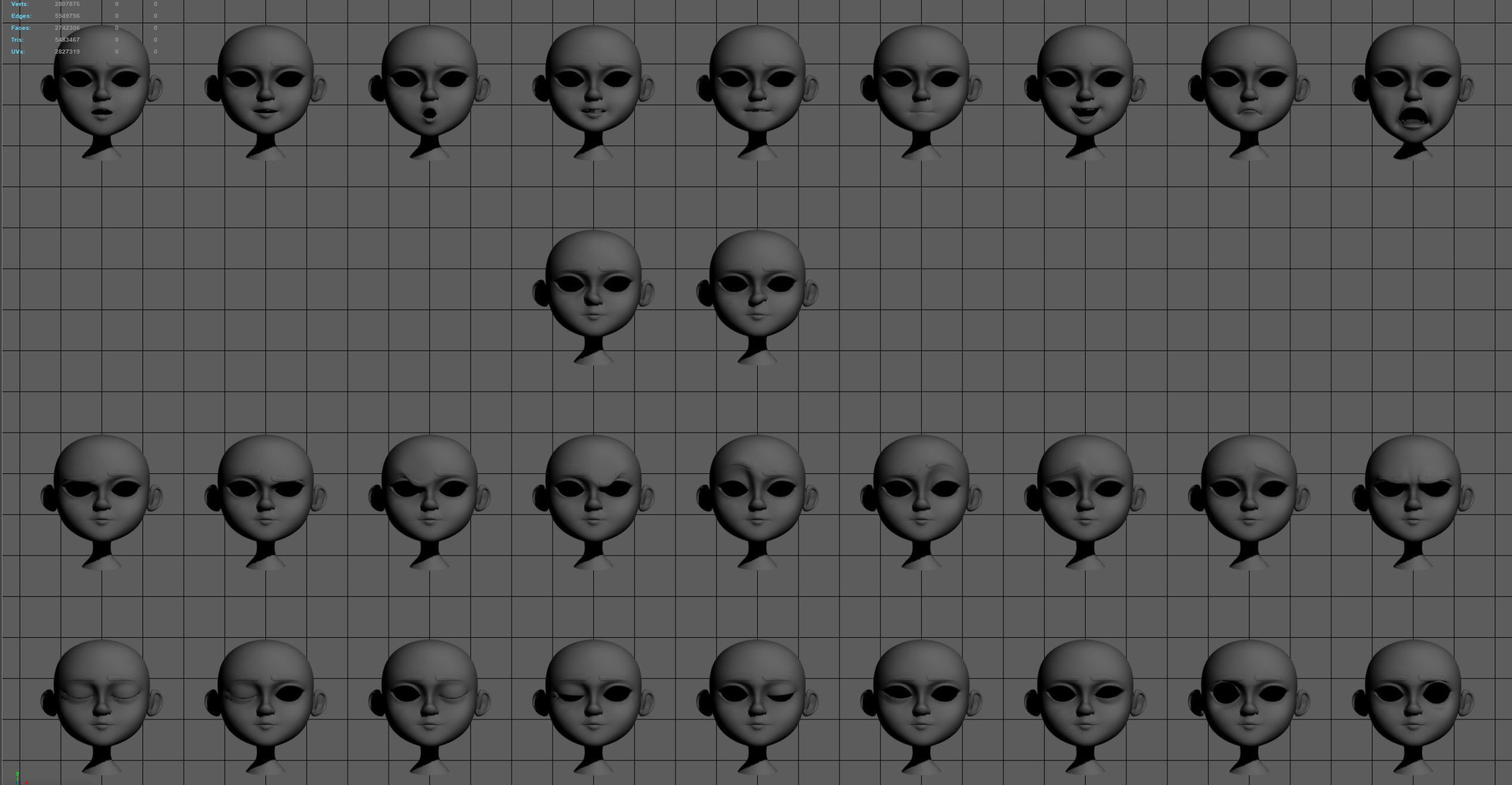 Cartoon Peasant Girl 3D model_11