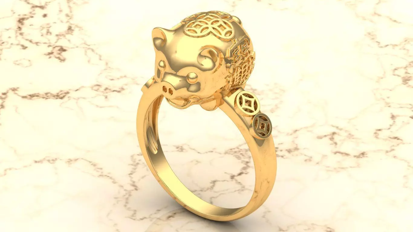 Pig Ring 3D print model_0