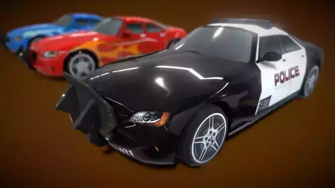 Car Colection Low-poly 3D model