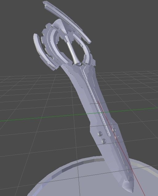scifi sword low poly game ready Pbr materials Low-poly 3D model_7