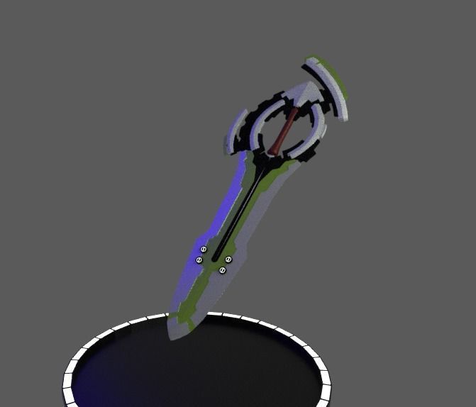scifi sword low poly game ready Pbr materials Low-poly 3D model_5