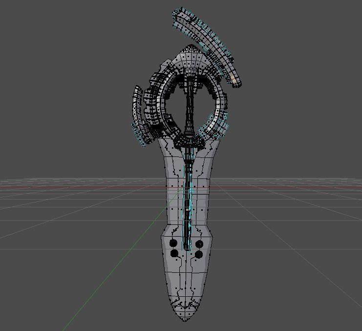 scifi sword low poly game ready Pbr materials Low-poly 3D model_10