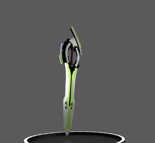 scifi sword low poly game ready Pbr materials Low-poly 3D model_11