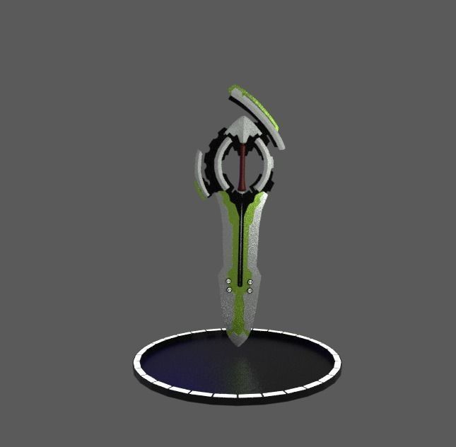 scifi sword low poly game ready Pbr materials Low-poly 3D model_6