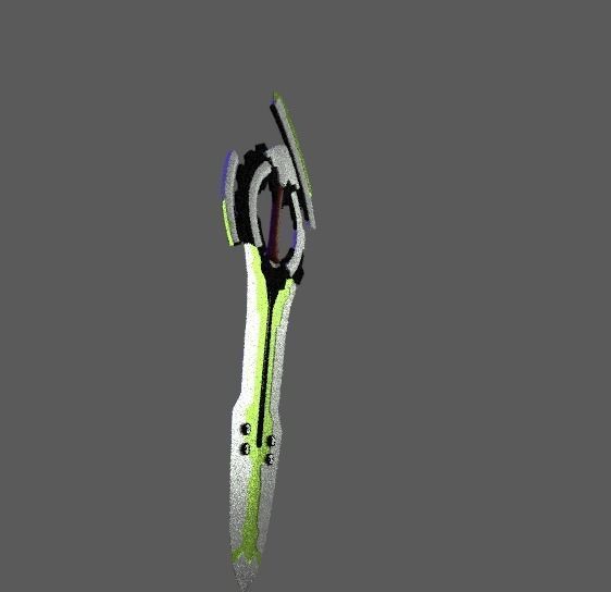 scifi sword low poly game ready Pbr materials Low-poly 3D model_12