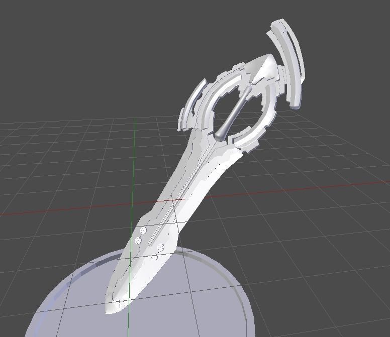 scifi sword low poly game ready Pbr materials Low-poly 3D model_3