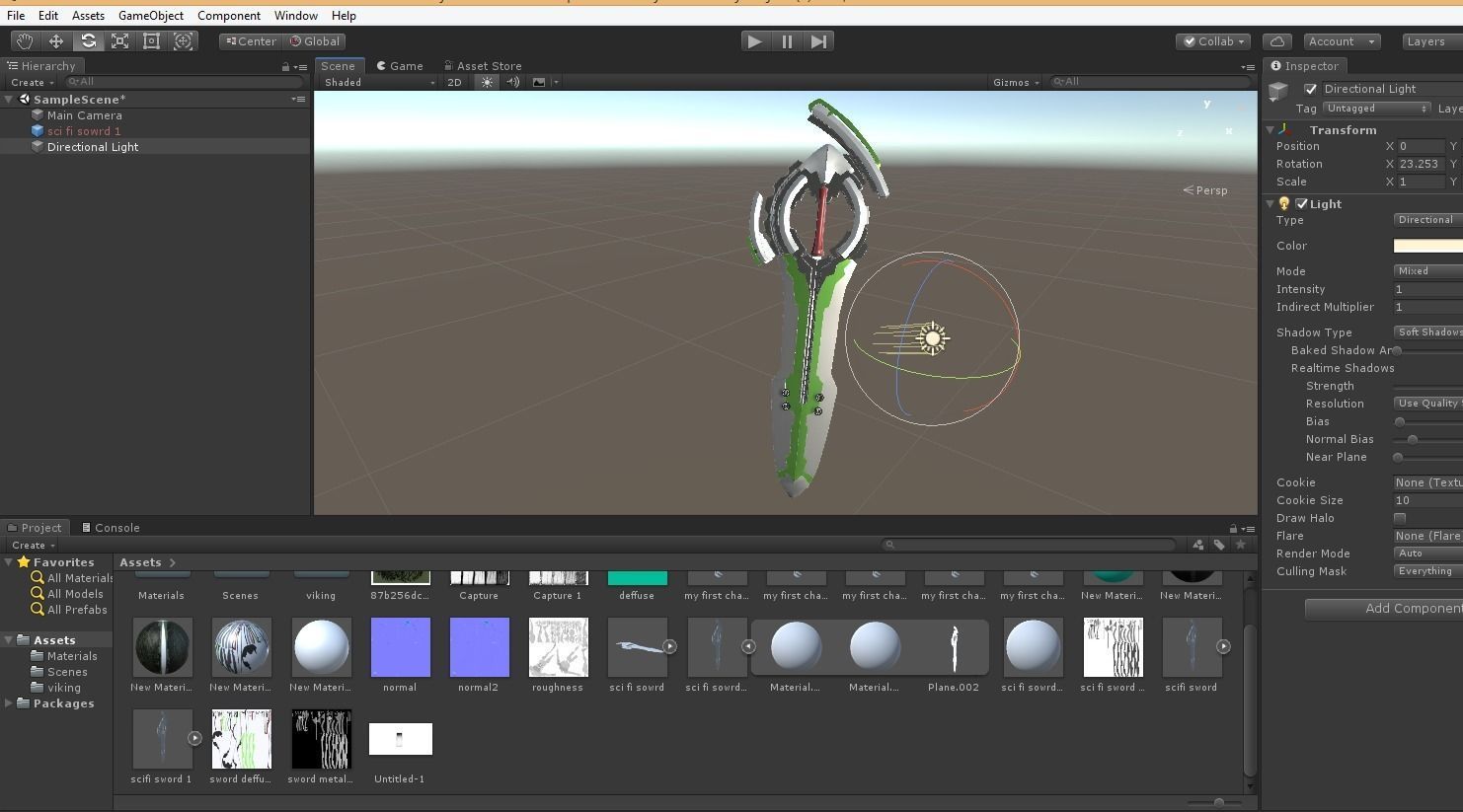scifi sword low poly game ready Pbr materials Low-poly 3D model_2