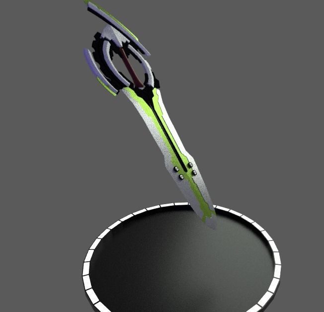 scifi sword low poly game ready Pbr materials Low-poly 3D model_4