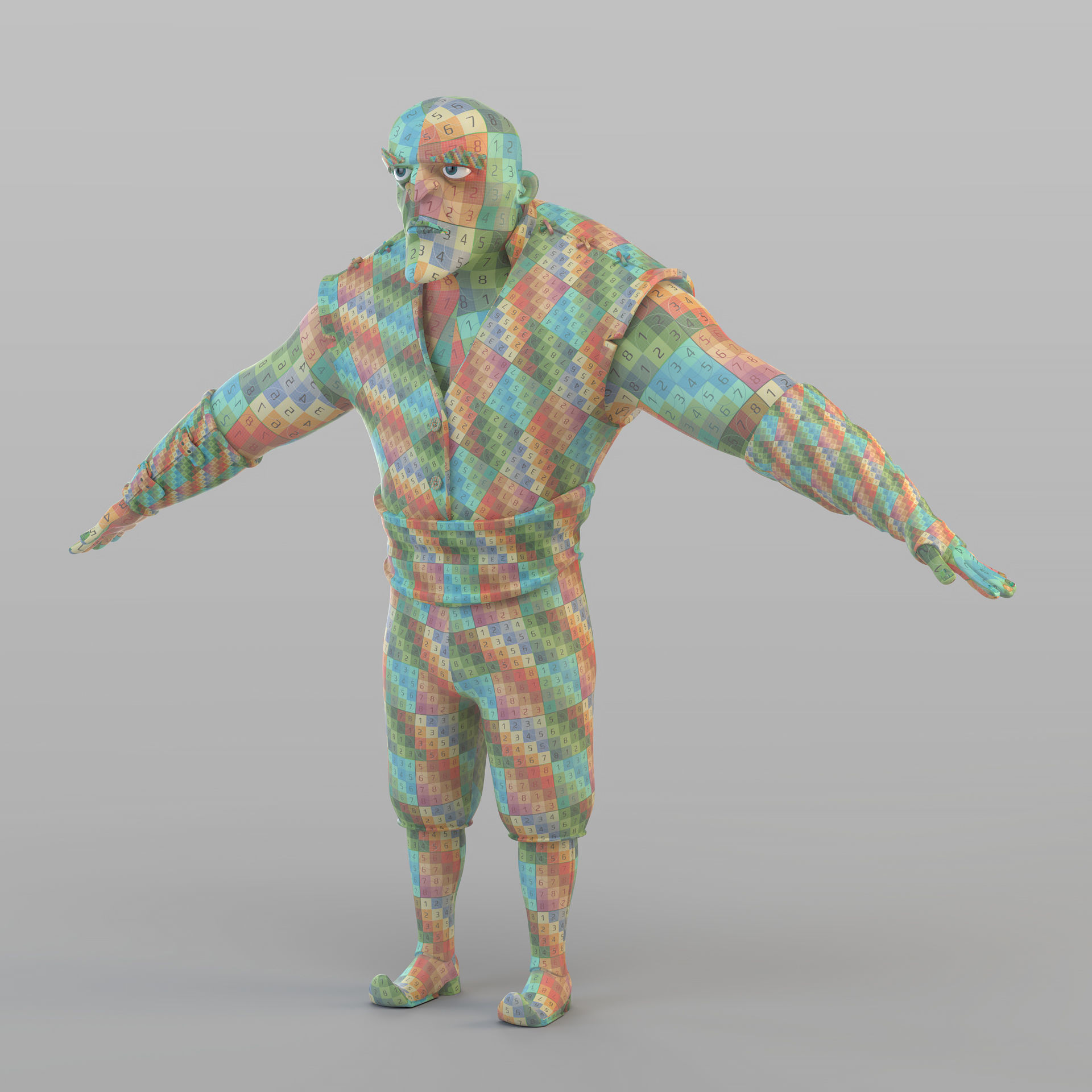 Cartoon Barbar Man 3D model_11